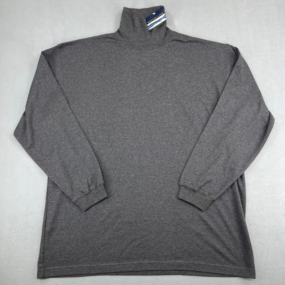 Shaver Lake Mens Turtleneck‎ Shirt Charcoal Heather Gray XL New NWT Vtg